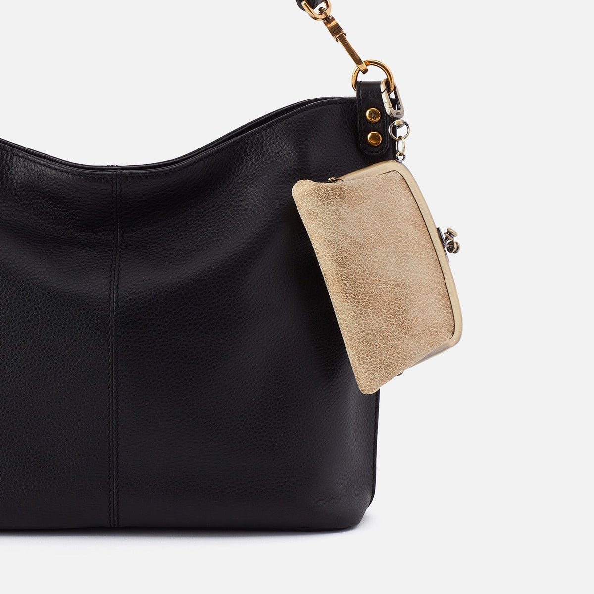 HOBO Top Pick - Cheer Frame Pouch In Metallic Leather - Gold Leaf