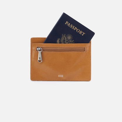 HOBO Customer Favorite - Euro Slide Card Case In Polished Leather - Natural