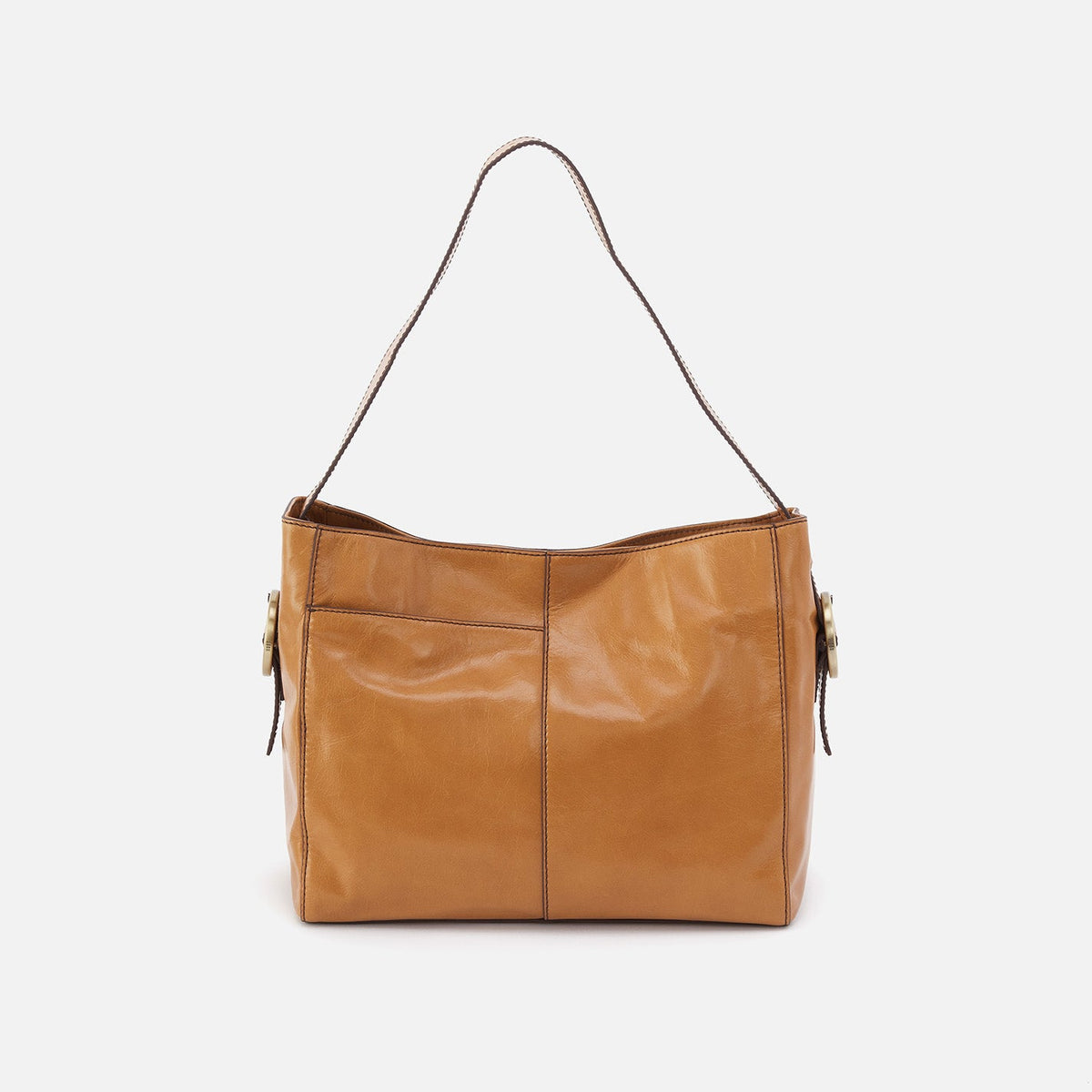 HOBO Quality - Render Shoulder Bag In Polished Leather - Natural