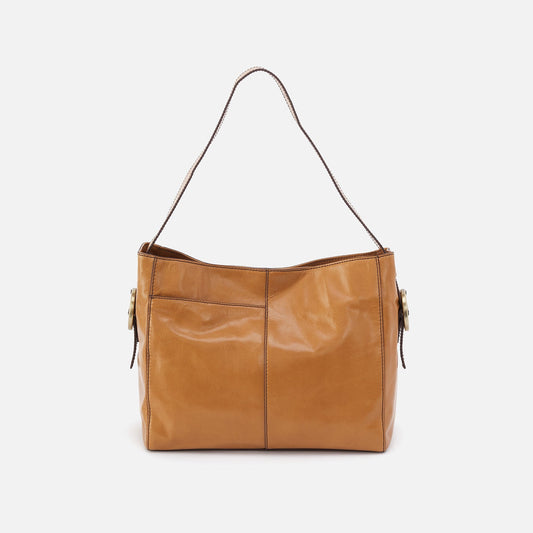 HOBO Quality - Render Shoulder Bag In Polished Leather - Natural