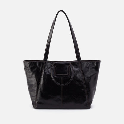 HOBO Customer Favorite - Sheila East-West Tote In Polished Leather - Black