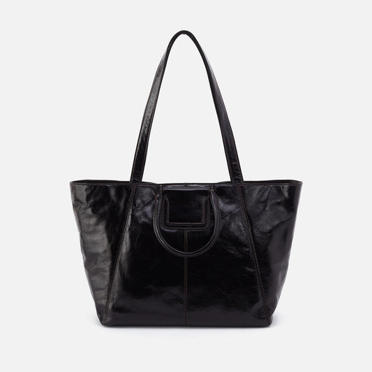 HOBO Customer Favorite - Sheila East-West Tote In Polished Leather - Black