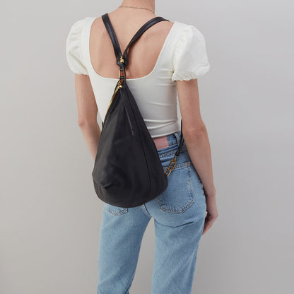 HOBO Latest - Sway Convertible Sling In Pebbled Leather - Black