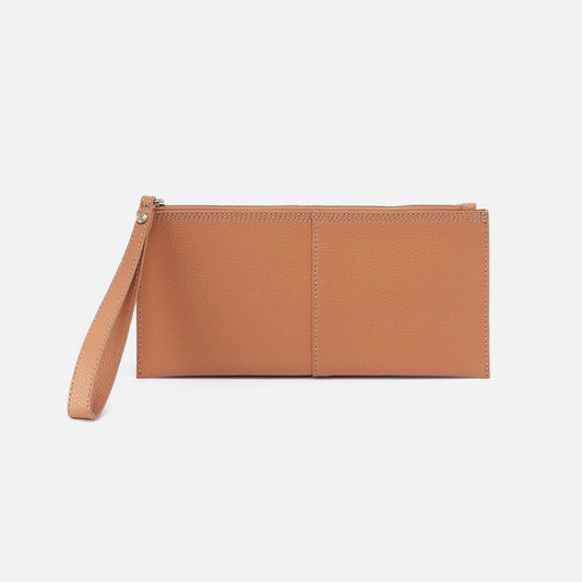 HOBO Premium - Vida Large Pouch in Micro Pebbled Leather - Biscuit