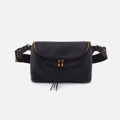 HOBO Top Pick - Fern Large Belt Bag In Pebbled Leather - Black