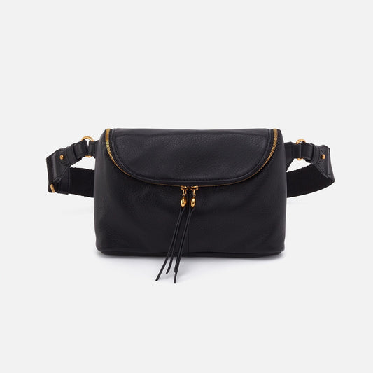 HOBO Top Pick - Fern Large Belt Bag In Pebbled Leather - Black