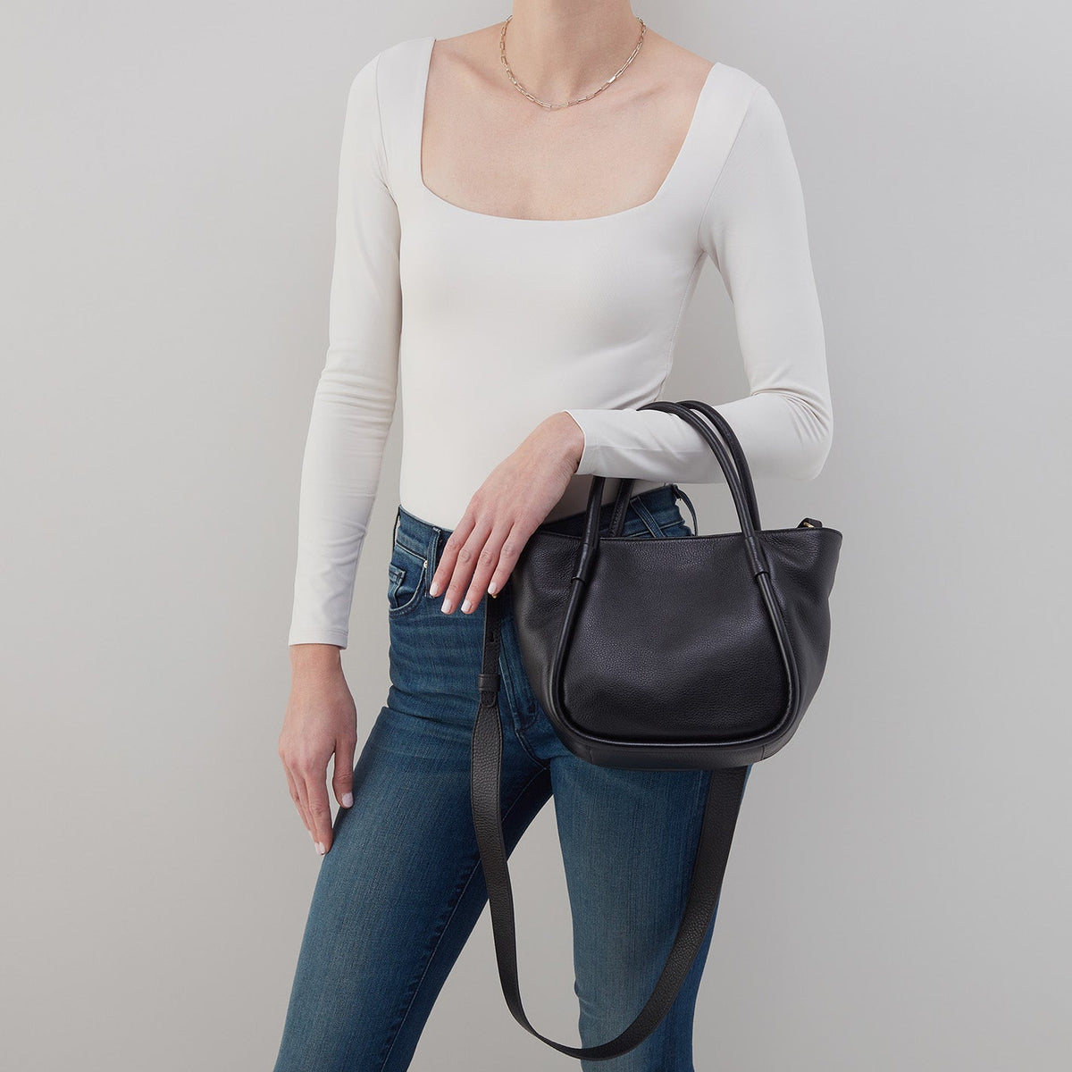 HOBO Recommended - Margot Satchel In Pebbled Leather - Black