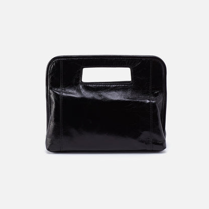 HOBO Essential - Ace Clutch In Polished Leather - Black