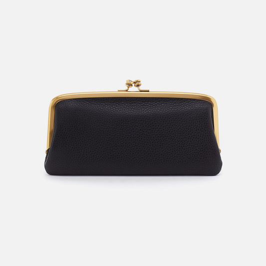 HOBO Popular - Cora Large Frame Wallet In Pebbled Leather - Black