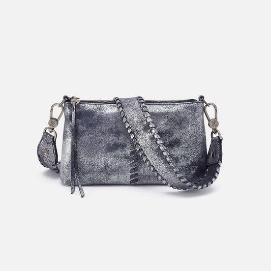 HOBO Premium - Darcy Crossbody In Metallic Leather - Blue Pewter