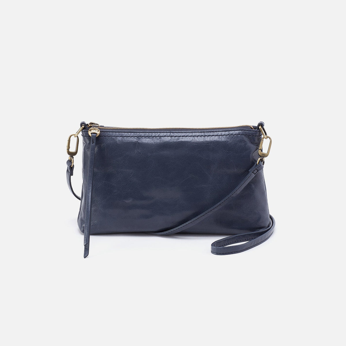 HOBO Trending - Darcy Crossbody In Polished Leather - Blue Stone