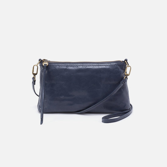 HOBO Trending - Darcy Crossbody In Polished Leather - Blue Stone