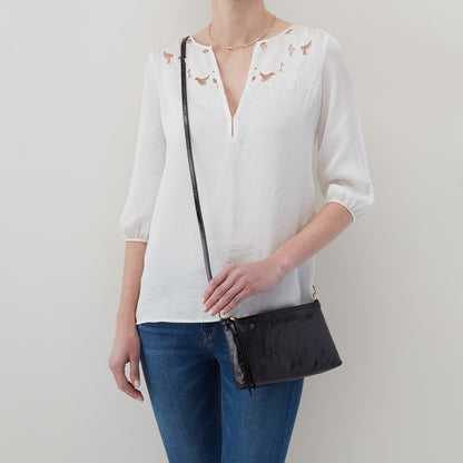 HOBO Trending - Darcy Crossbody In Polished Leather - Blue Stone