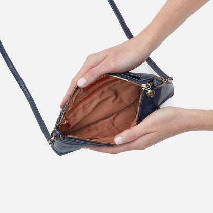 HOBO Trending - Darcy Crossbody In Polished Leather - Blue Stone