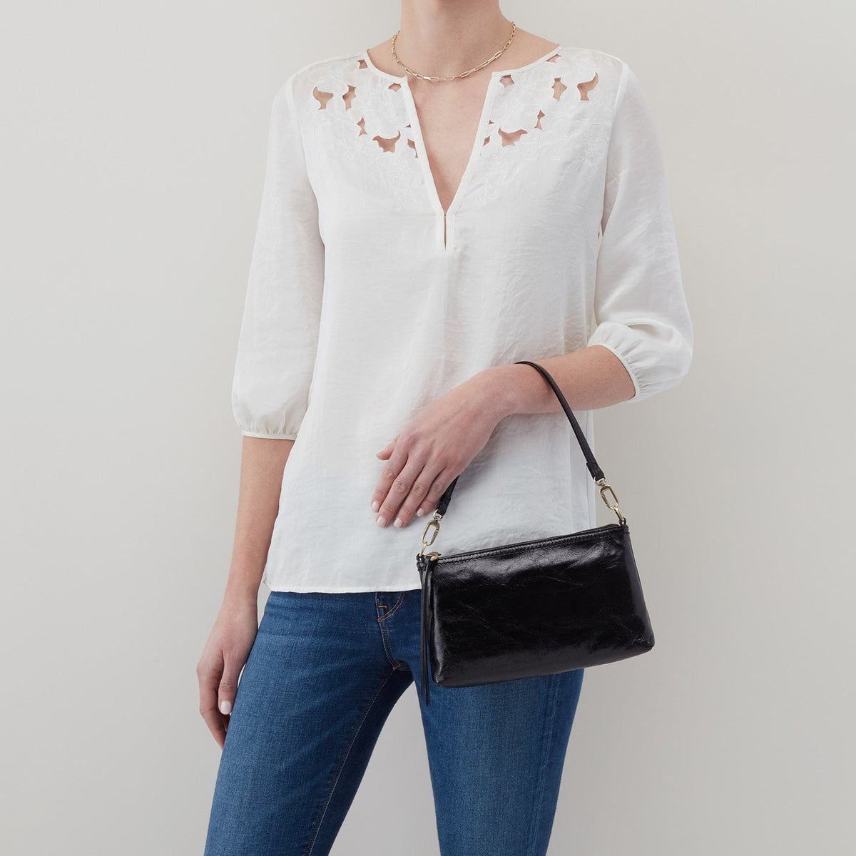HOBO Deals - Darcy Crossbody In Polished Leather - Quartz