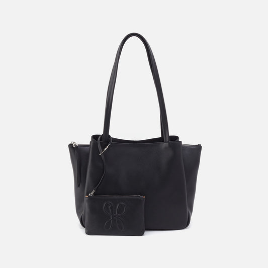 HOBO Premium - Essential Medium Tote In Soft Saffiano Leather - Black