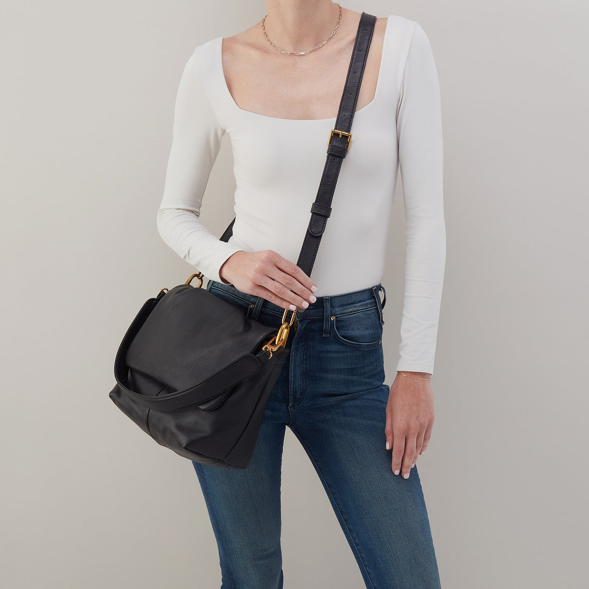 HOBO Special Offer - Harley Convertible Shoulder Bag In Pebbled Leather - Black