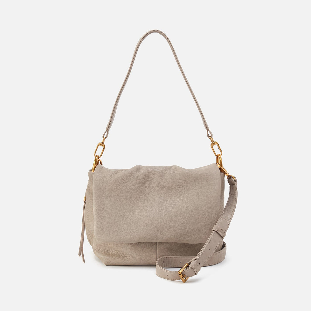 HOBO New - Harley Convertible Shoulder Bag In Pebbled Leather - Taupe