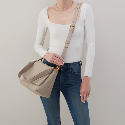 HOBO New - Harley Convertible Shoulder Bag In Pebbled Leather - Taupe