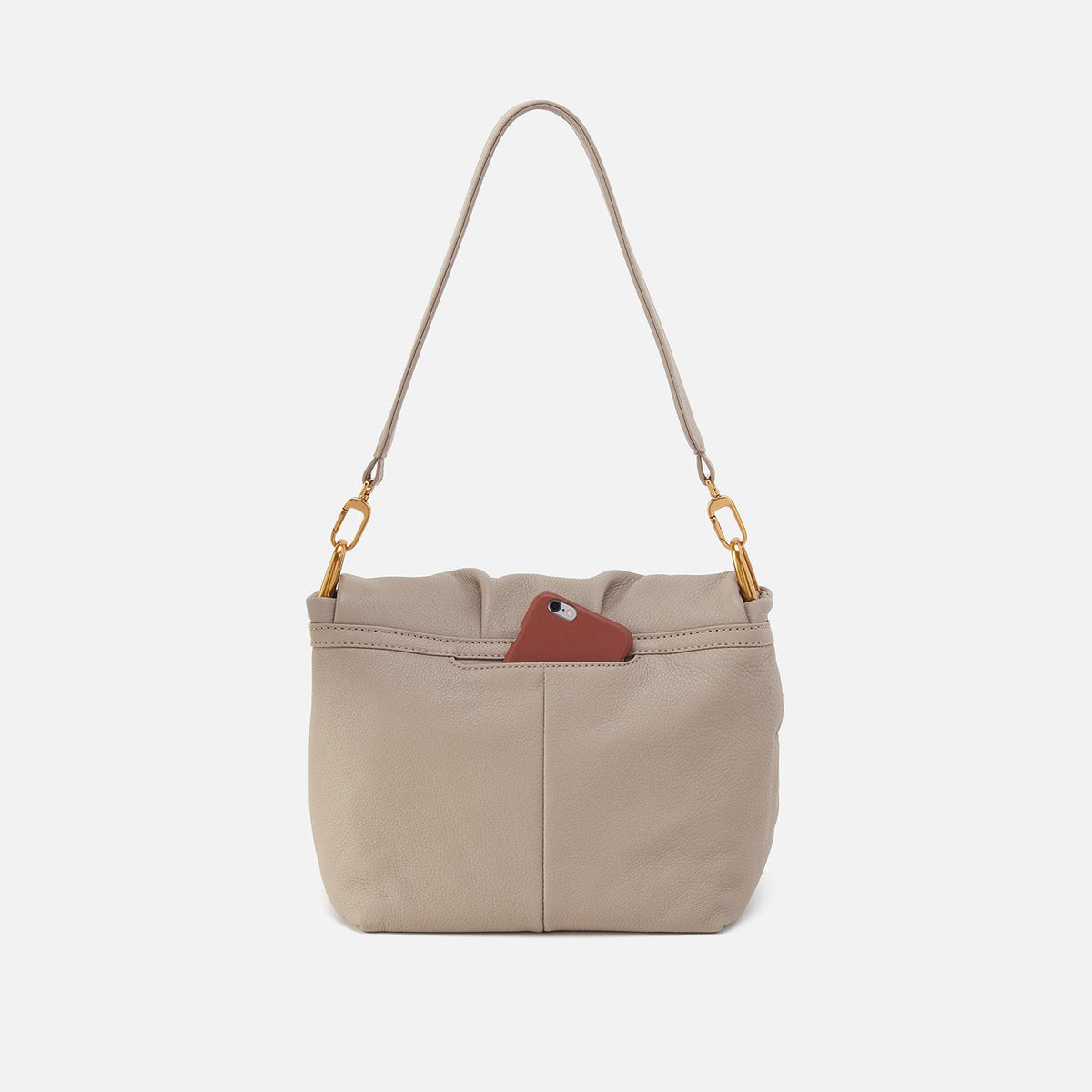 HOBO New - Harley Convertible Shoulder Bag In Pebbled Leather - Taupe