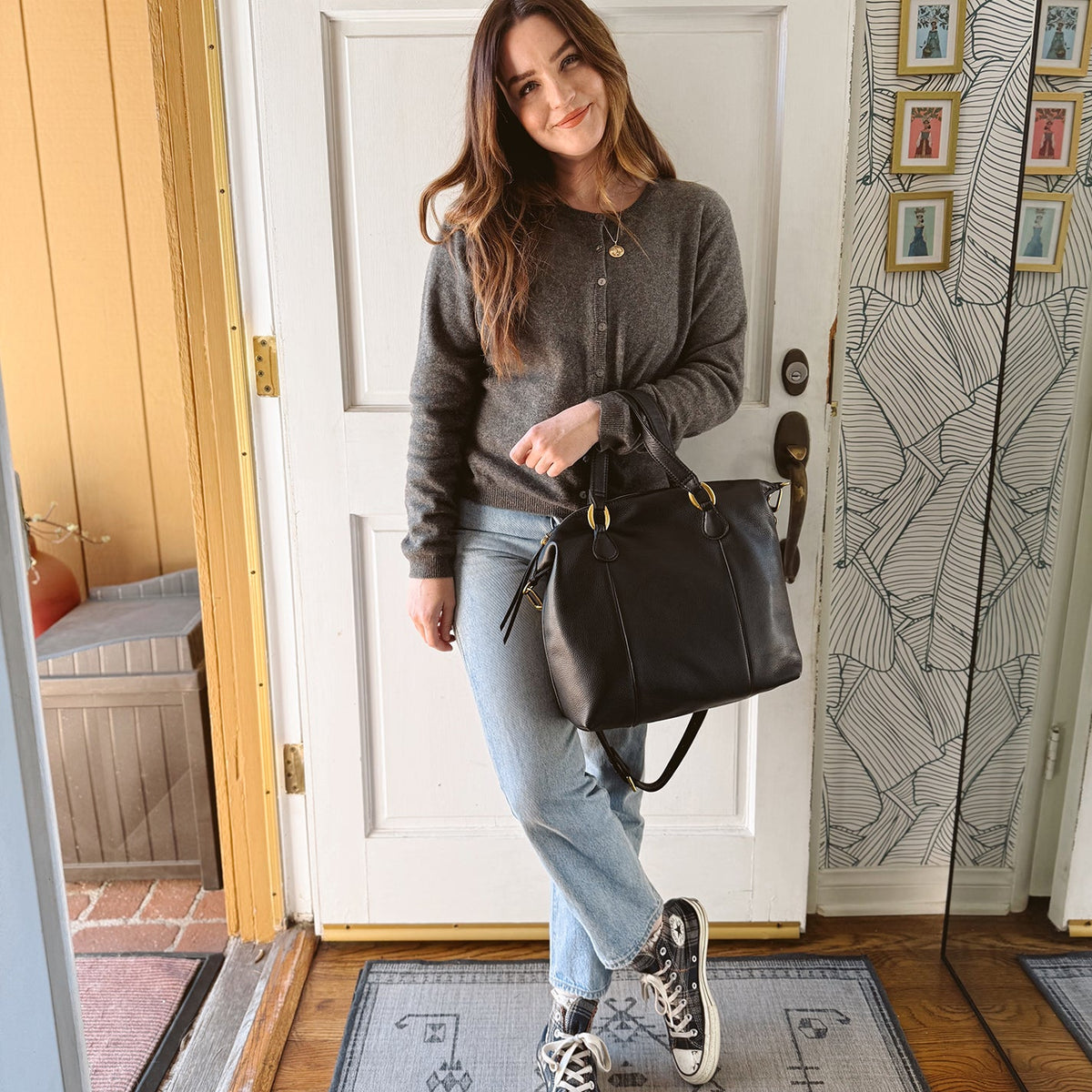HOBO Quality - Harley Satchel In Pebbled Leather - Black