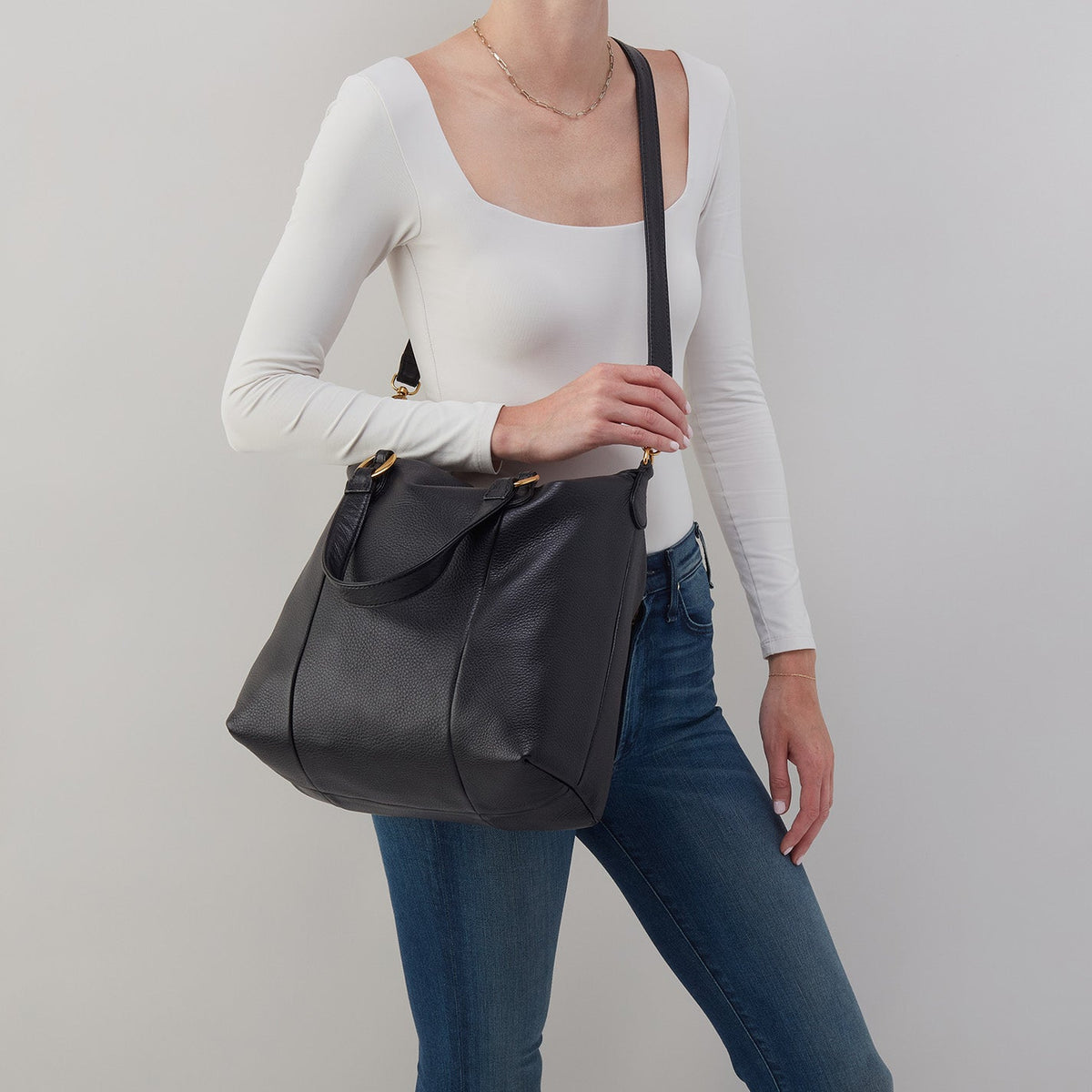HOBO Quality - Harley Satchel In Pebbled Leather - Black