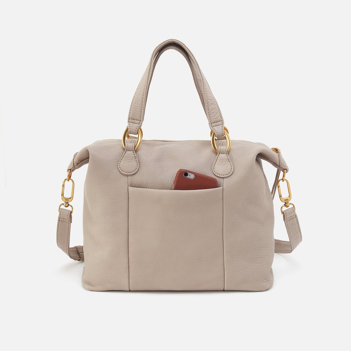 HOBO Discount - Harley Satchel In Pebbled Leather - Taupe