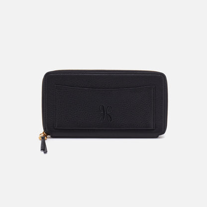 HOBO Customer Favorite - Hart Large Wallet In Pebbled Leather - Black