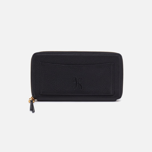 HOBO Customer Favorite - Hart Large Wallet In Pebbled Leather - Black