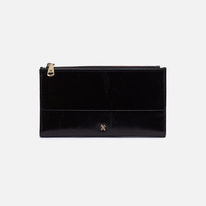 HOBO Discount - Jill Large Bifold Wallet In Polished Leather - Black