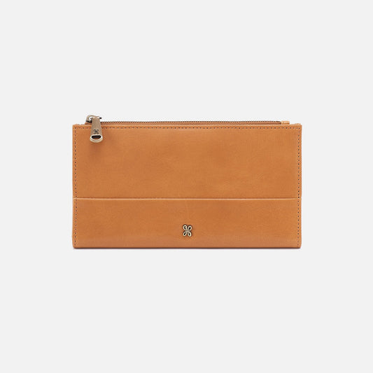 HOBO Exclusive - Jill Large Bifold Wallet In Polished Leather - Natural