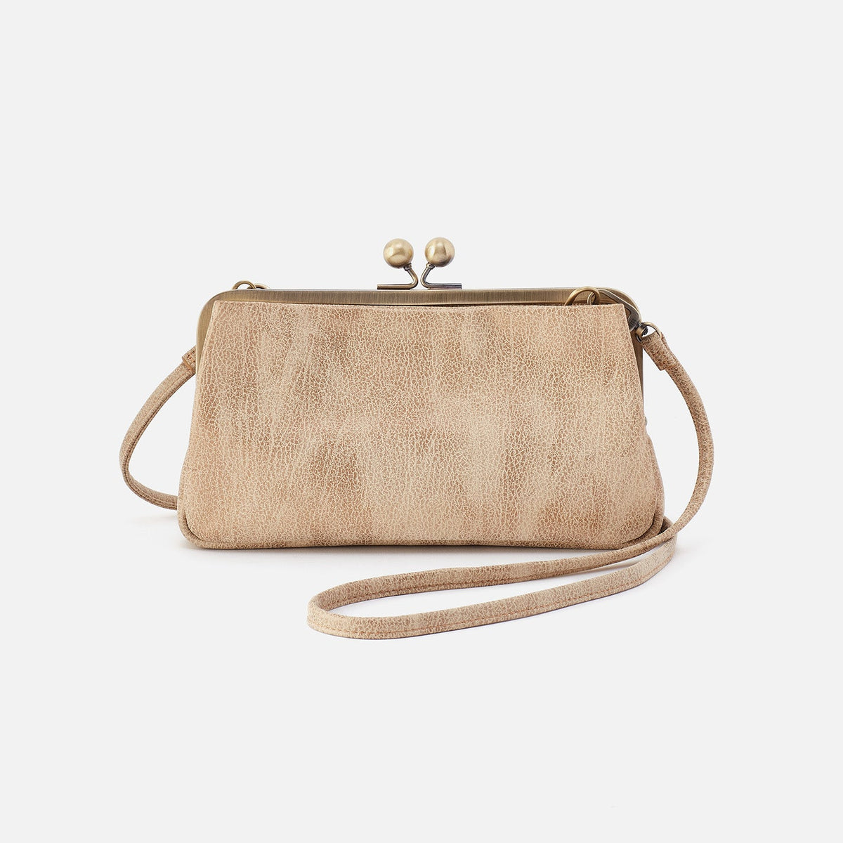 HOBO Hot Sale - Lauren Frame Crossbody In Metallic Leather - Gold Leaf