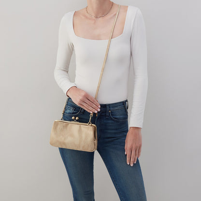 HOBO Hot Sale - Lauren Frame Crossbody In Metallic Leather - Gold Leaf