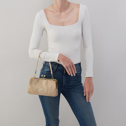 HOBO Hot Sale - Lauren Frame Crossbody In Metallic Leather - Gold Leaf