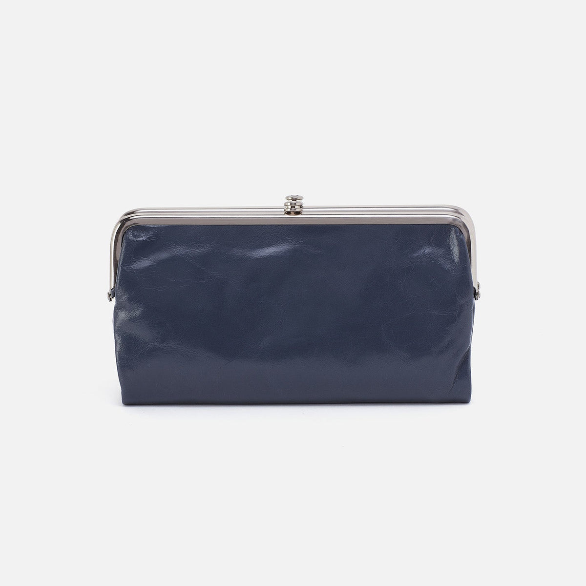 HOBO Latest - Lauren Clutch-Wallet In Polished Leather - Blue Stone