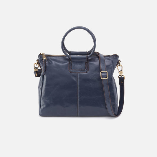 HOBO Customer Favorite - Sheila Medium Satchel In Polished Leather - Blue Stone