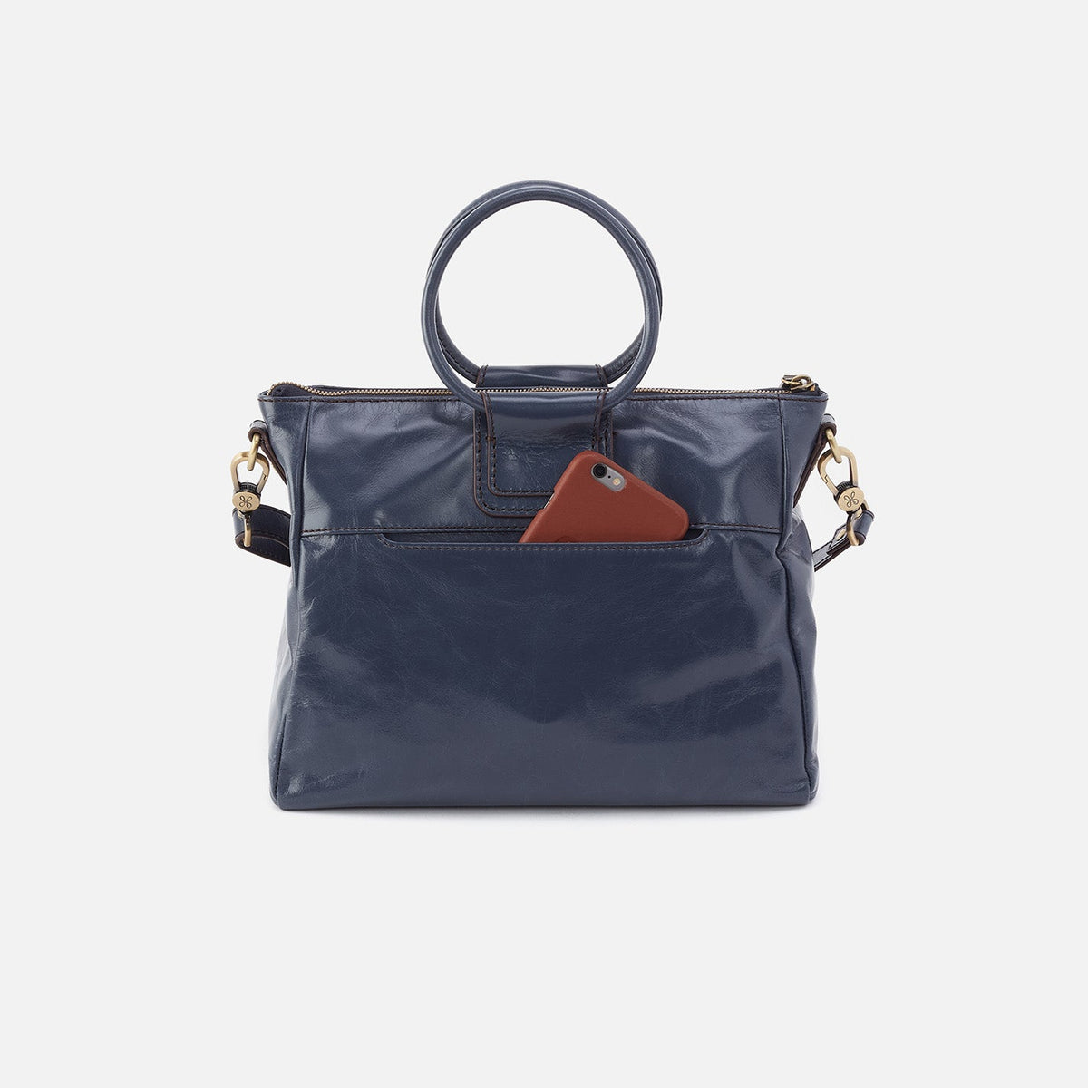 HOBO Customer Favorite - Sheila Medium Satchel In Polished Leather - Blue Stone