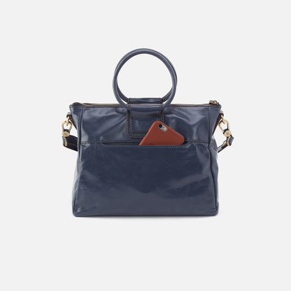 HOBO Customer Favorite - Sheila Medium Satchel In Polished Leather - Blue Stone