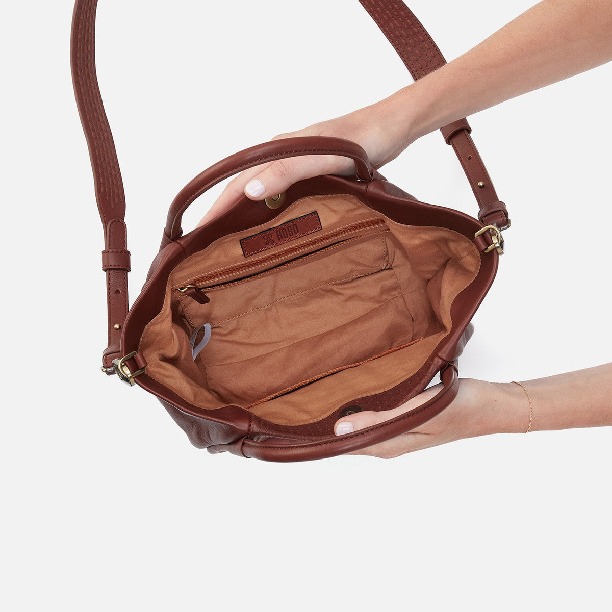 HOBO Latest - Margot Satchel in Suede - Sequoia