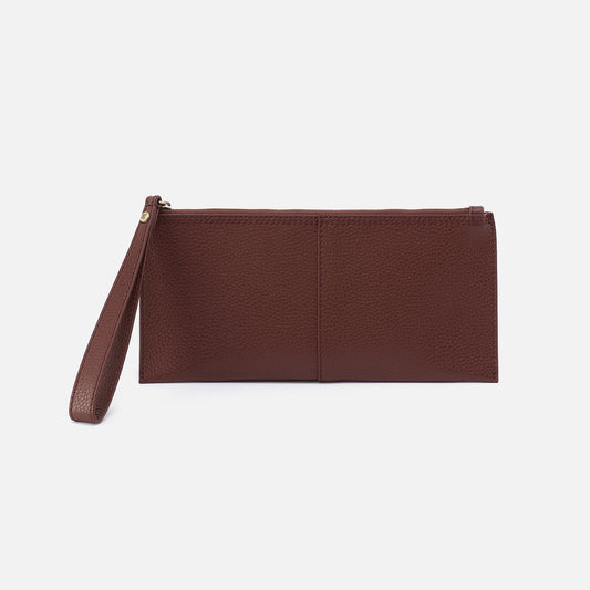 HOBO Classic - Vida Large Pouch in Micro Pebbled Leather - Chocolate