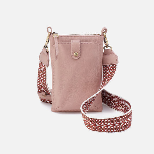 HOBO Premium - Cass Phone Crossbody In Pebbled Leather - Blush