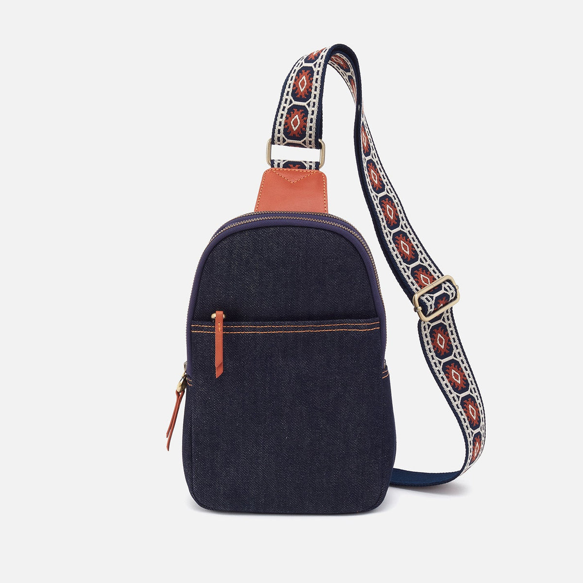 HOBO Classic - Cass Sling In Denim Fabric - Dark Denim