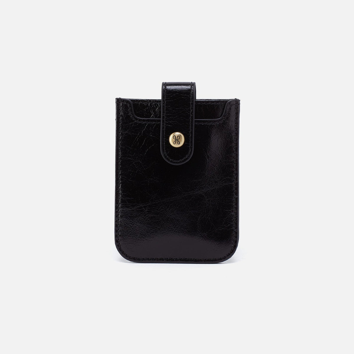 HOBO Value - Dunn Card Case In Polished Leather - Black
