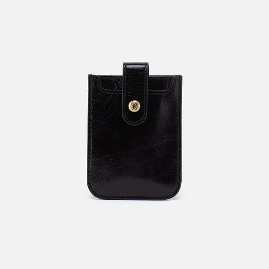 HOBO Value - Dunn Card Case In Polished Leather - Black