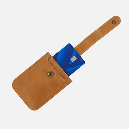 HOBO Everyday - Dunn Card Case In Polished Leather - Natural