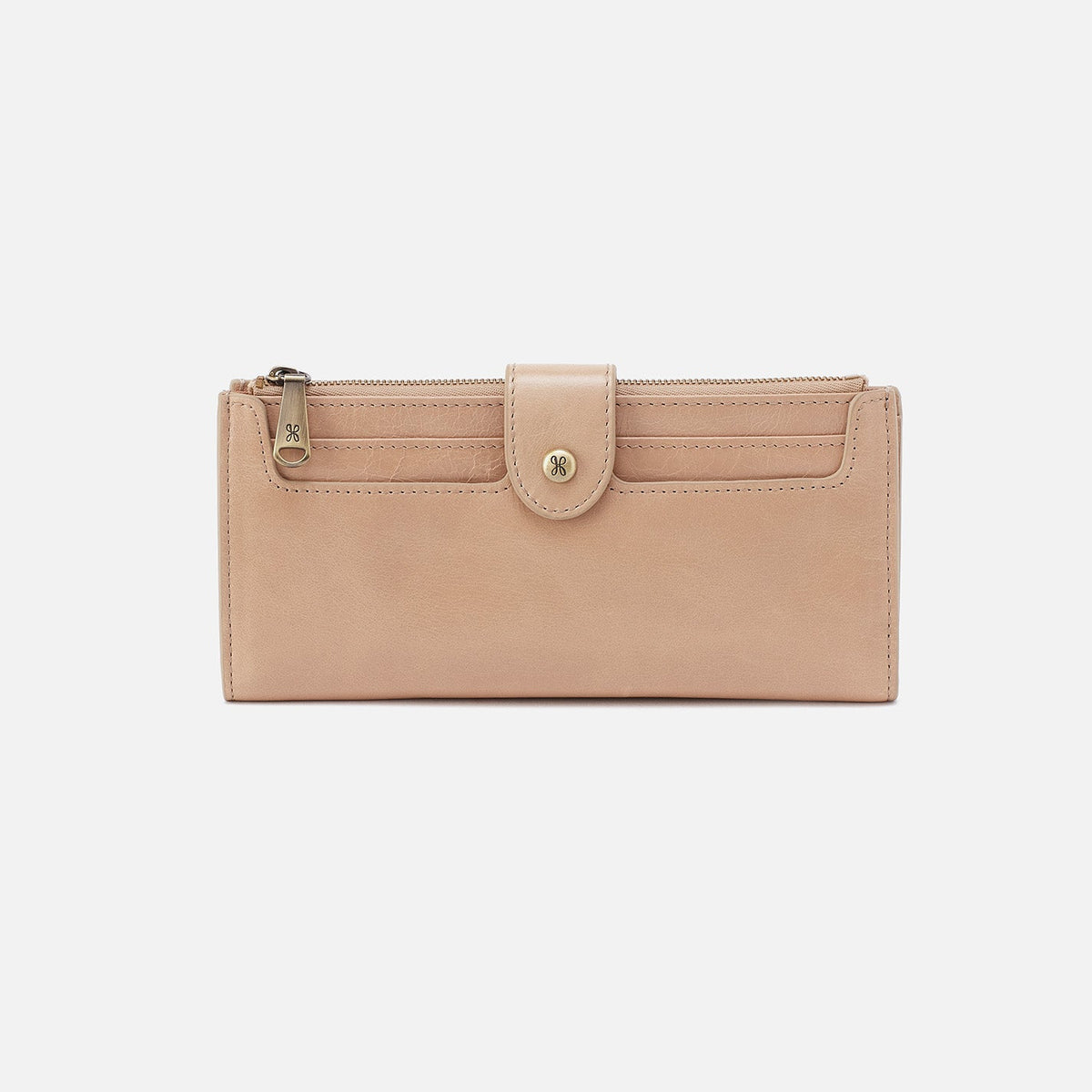 HOBO Trusted - Dunn Continental Wallet In Polished Leather - Sand