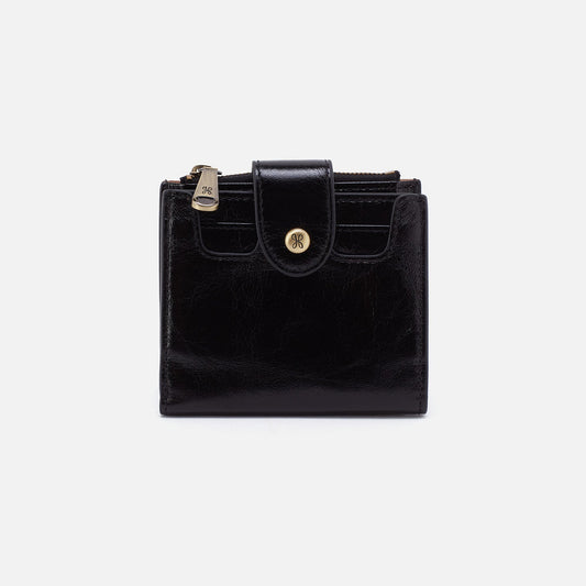 HOBO New - Dunn Mini Wallet In Polished Leather - Black