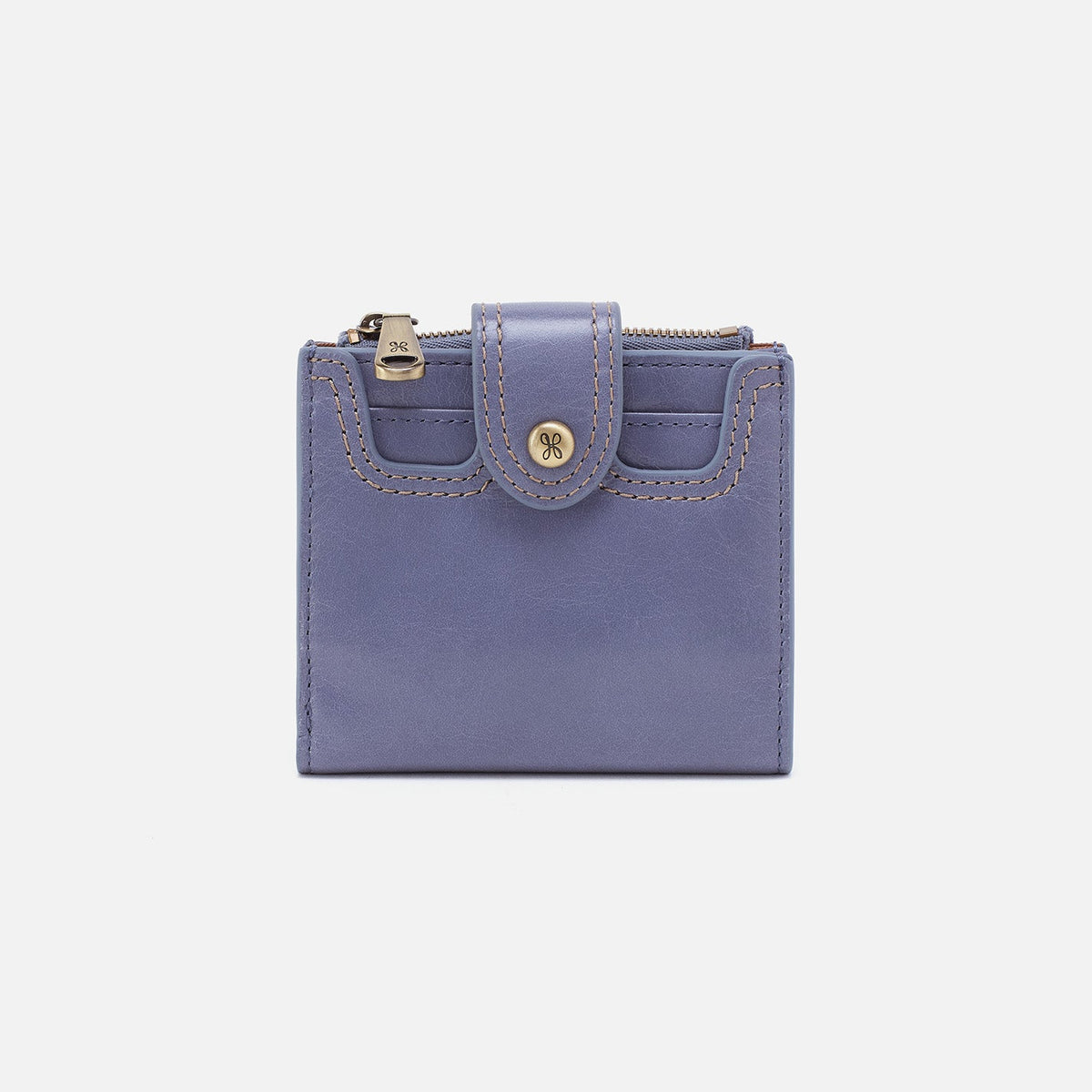 HOBO Popular - Dunn Mini Wallet In Polished Leather - Sky Blue