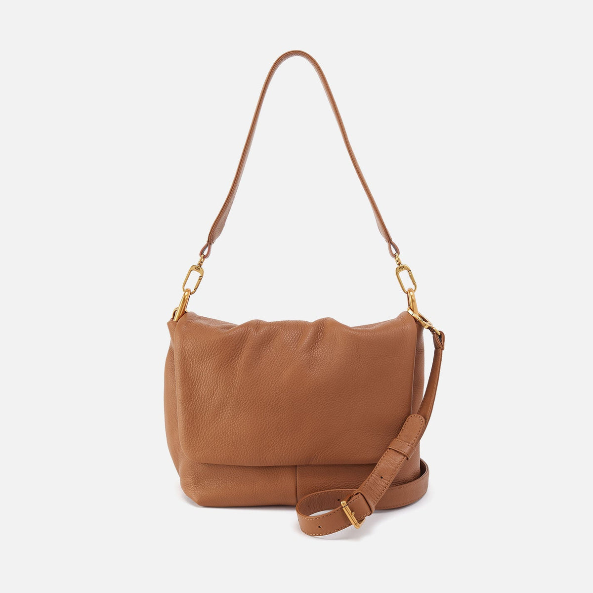 HOBO Trusted - Harley Convertible Shoulder Bag in Pebbled Leather - Warm Honey