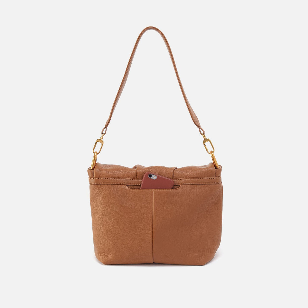 HOBO Trusted - Harley Convertible Shoulder Bag in Pebbled Leather - Warm Honey